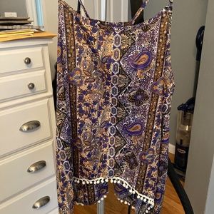 Open back paisley tank
